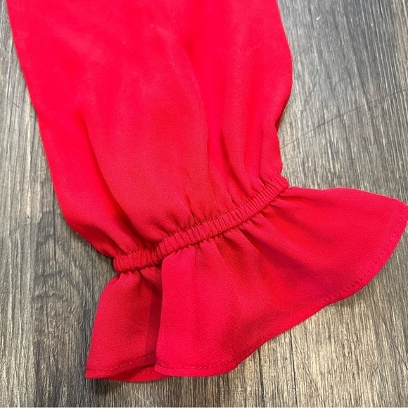 Women’s H&M divided Red ruffle cold shoulders Crop Top Size 4 - Picture 7 of 12